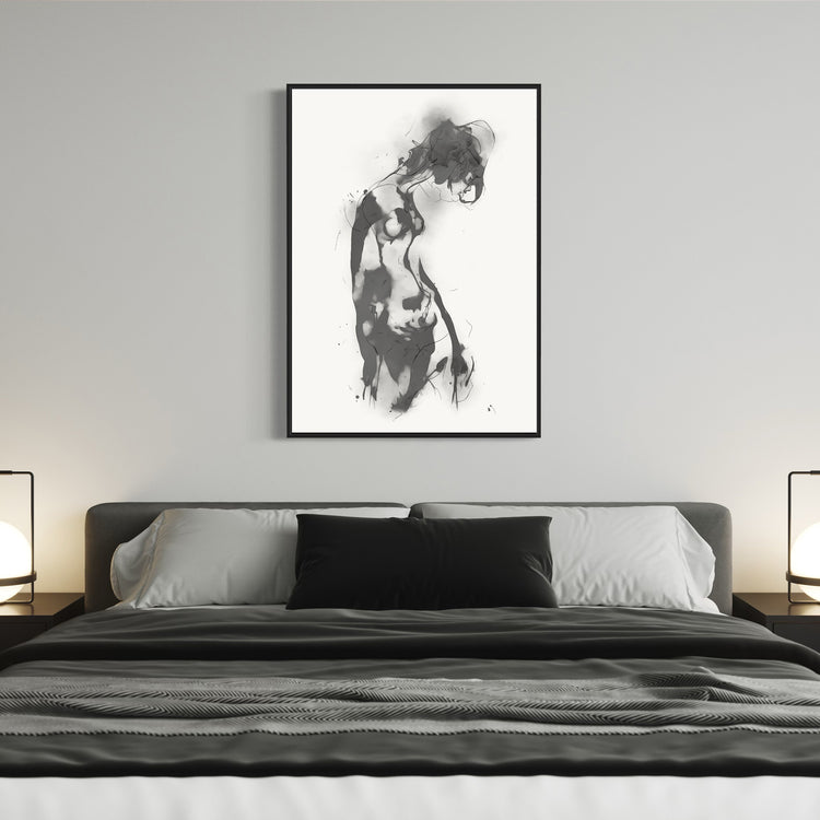 Grace in Black, Digital Print, Contemporary Art, Female Nude, Limited Edition