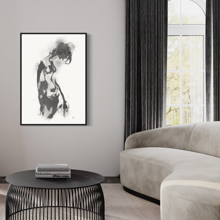 Grace in Black, Digital Print, Contemporary Art, Female Nude, Limited Edition