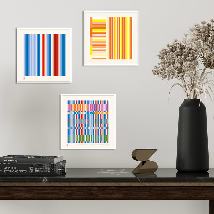 Tipping Points cycle in variations. A set/collection of 3 wonderful prints of contemporary art, fine art, geometry