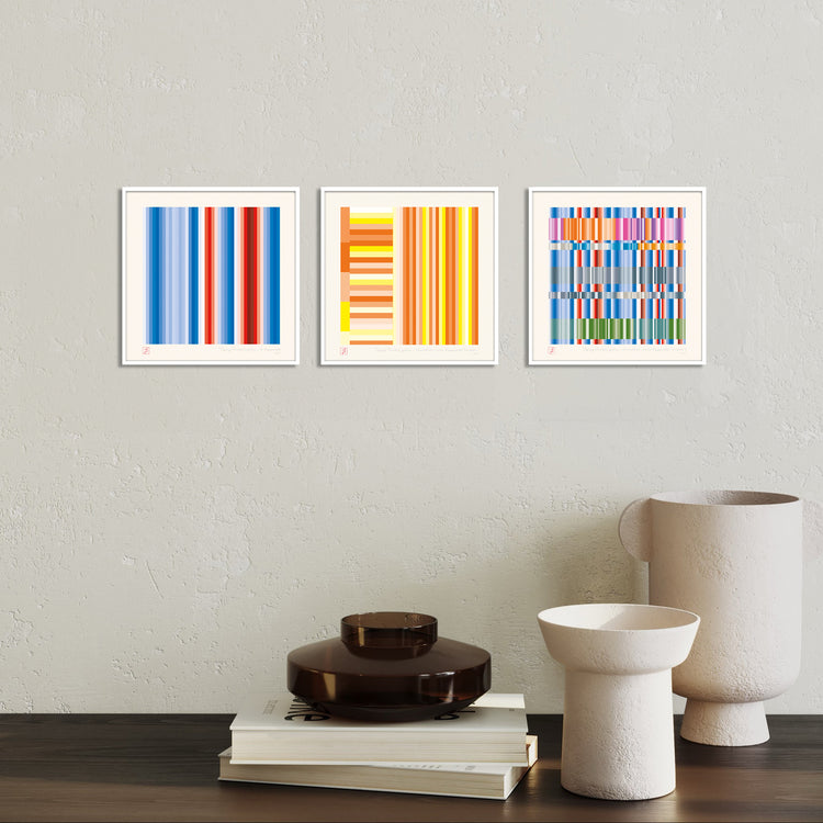 Tipping Points cycle in variations. A set/collection of 3 wonderful prints of contemporary art, fine art, geometry